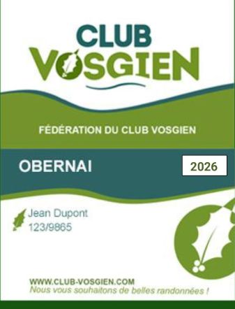 Adhésions Club d'OBERNAI 2026